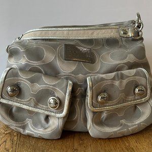 Coach Purse - Silver & Gray